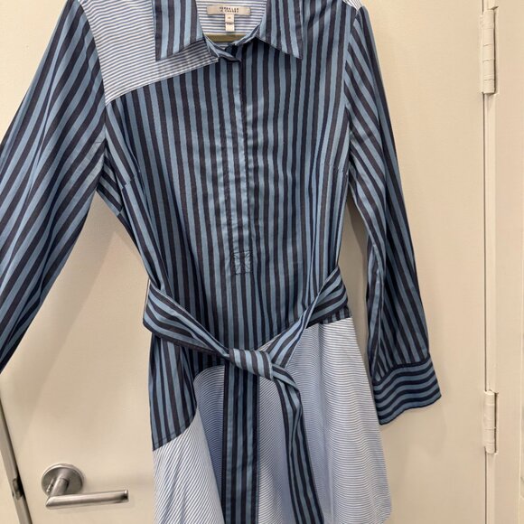 10 Crosby Derek Lam Slimming Asymmetrical Waist-Tie Dress - Picture 6 of 7